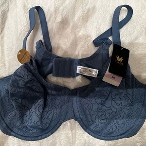 Wacoal Blue Full Coverage Bra with Embroidered Floral Design